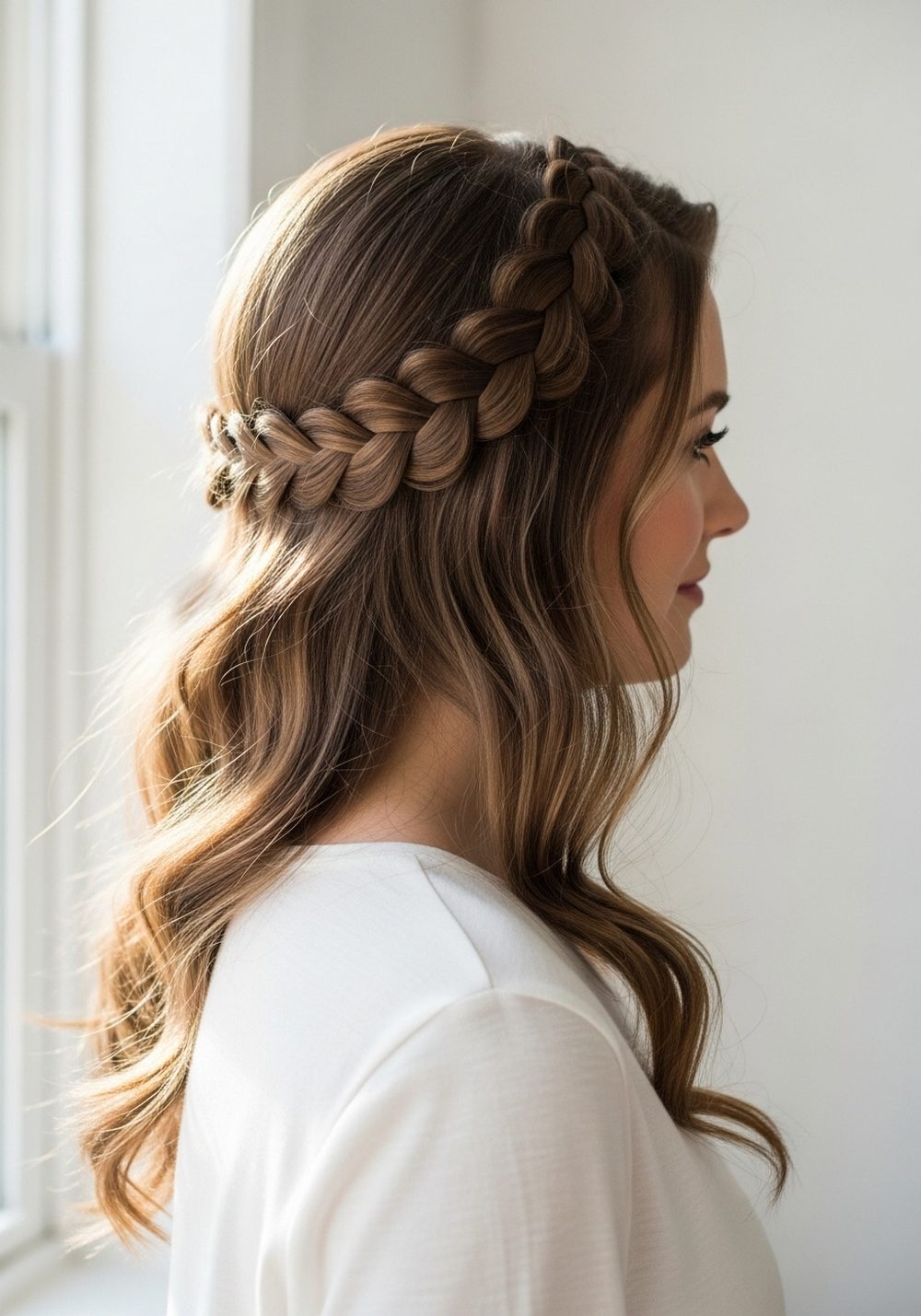 Braided Crown with Loose Bundles