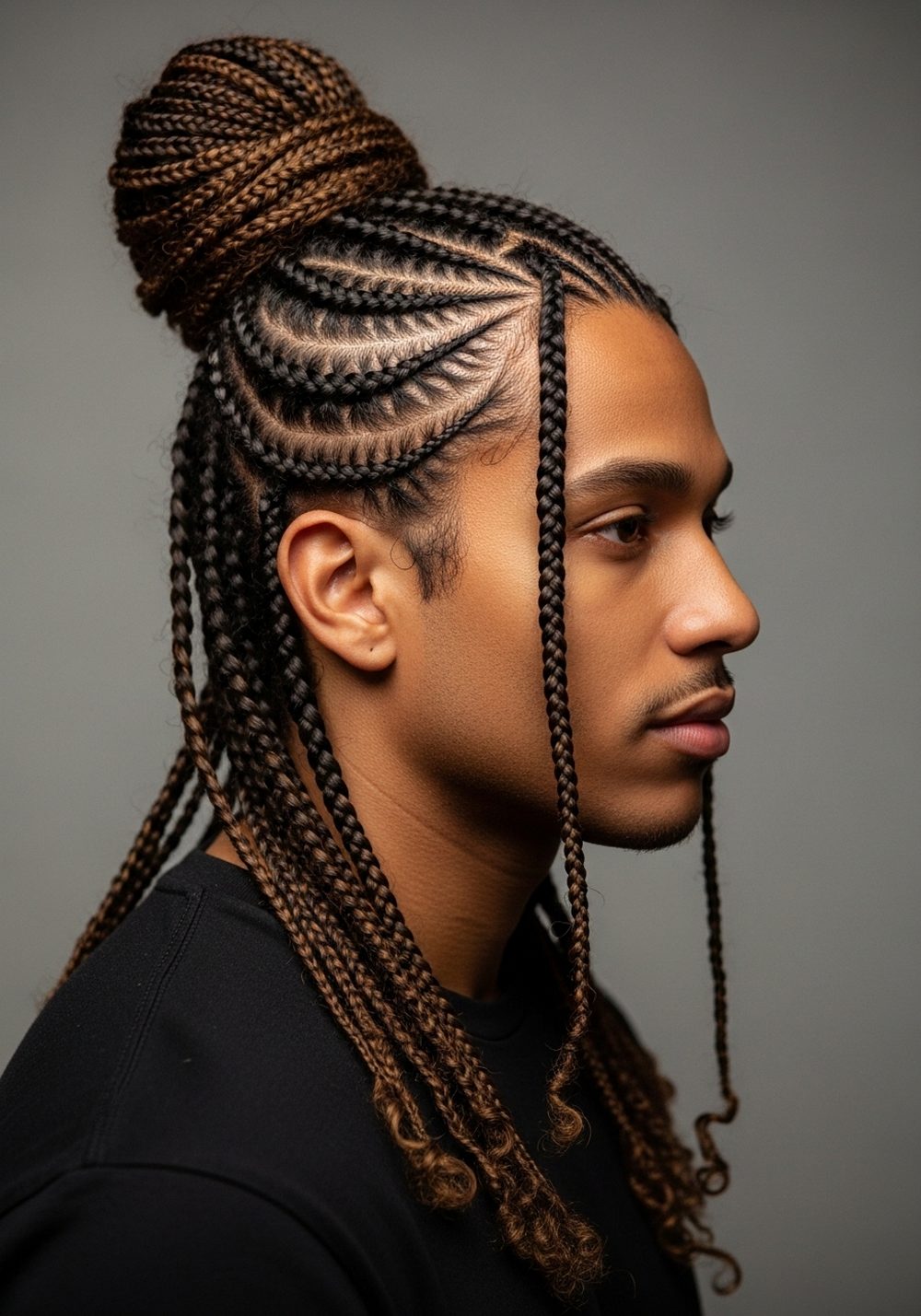 Cornrow Man Bun