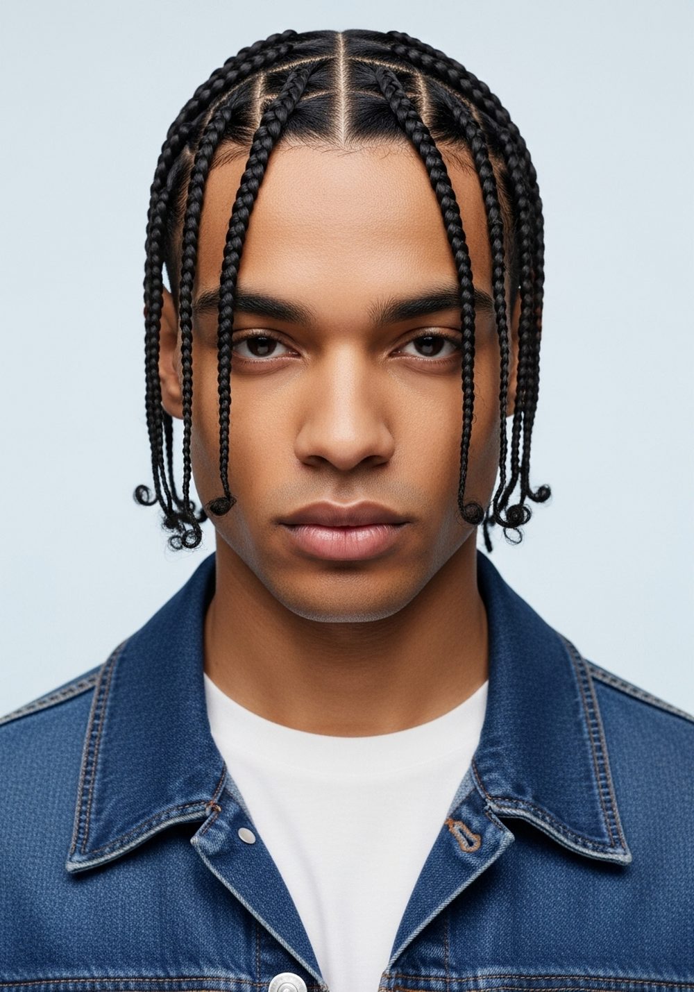 Cornrows with Middle Part