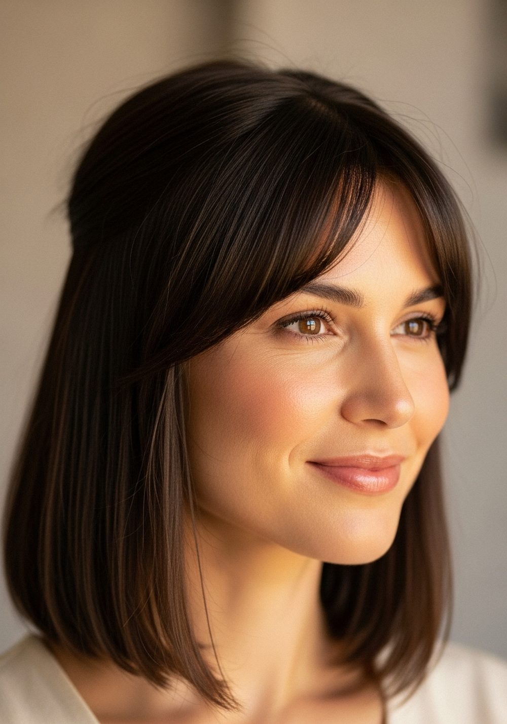 Faux Curtain Bangs Pin-Back