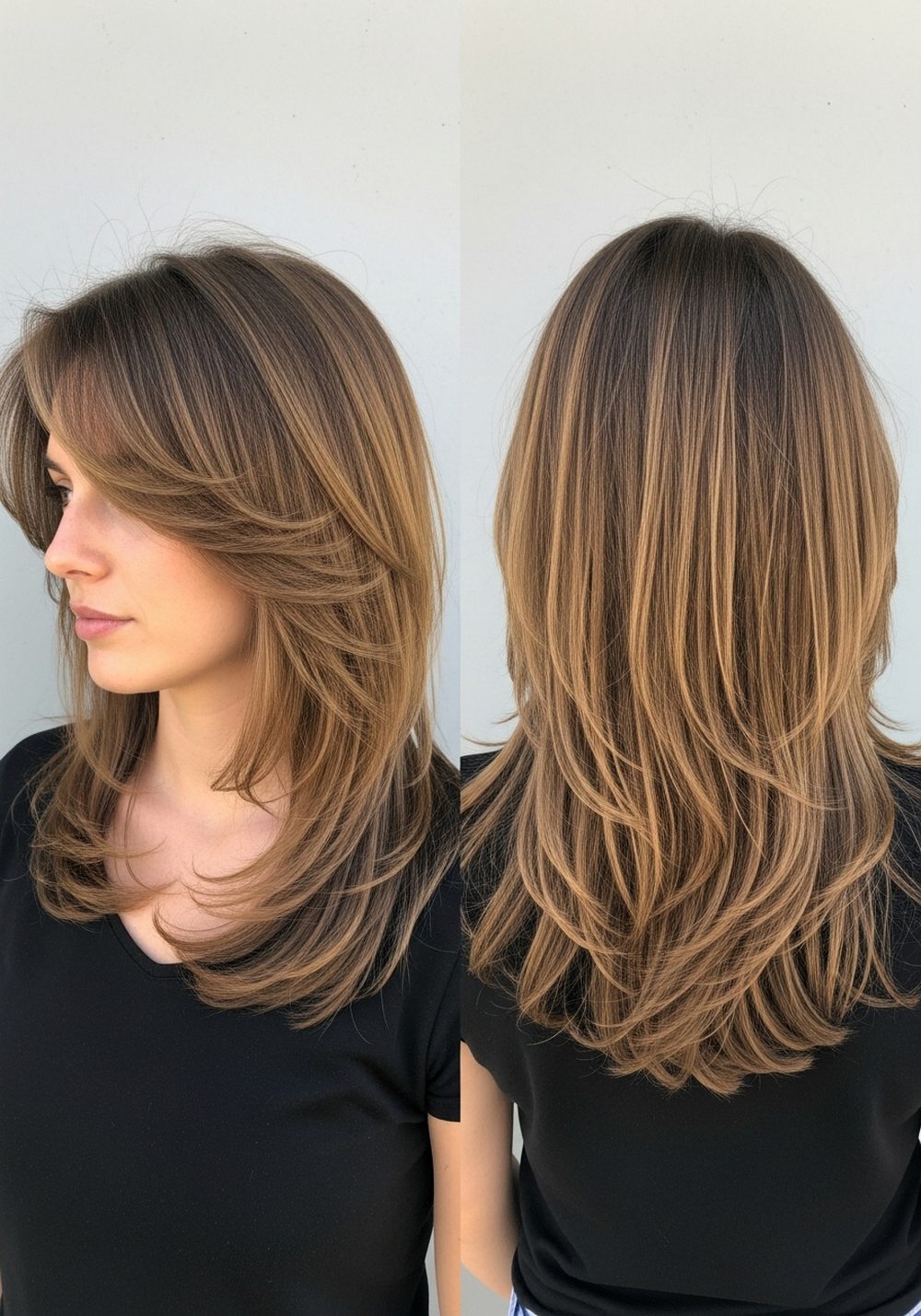 Feathered Front on a V-Cut Open Hair Look