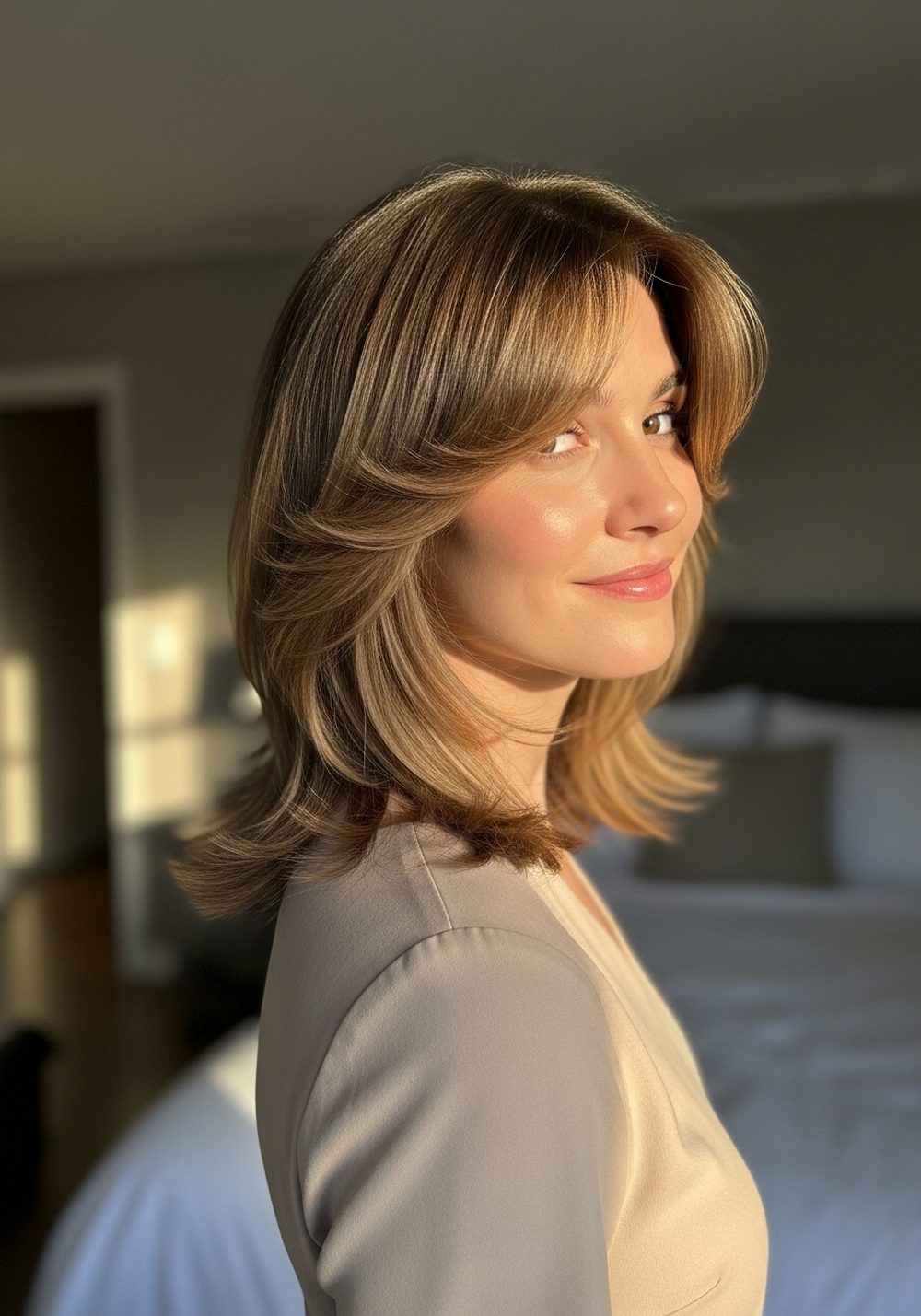 Feathered Front with Flipped-Out Ends