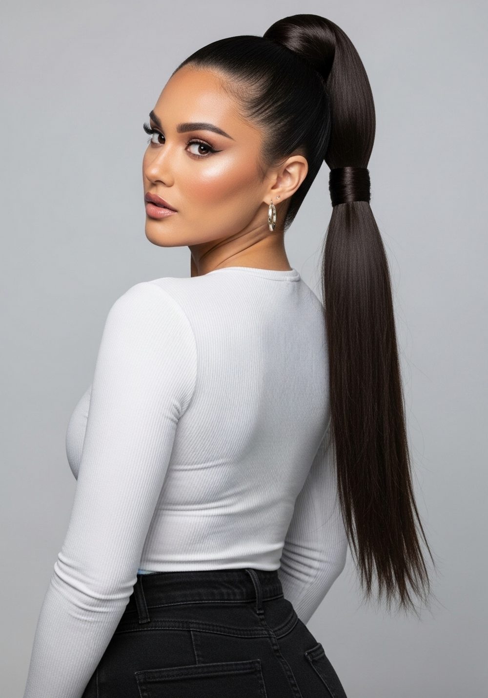 High Wrapped Bundle Ponytail