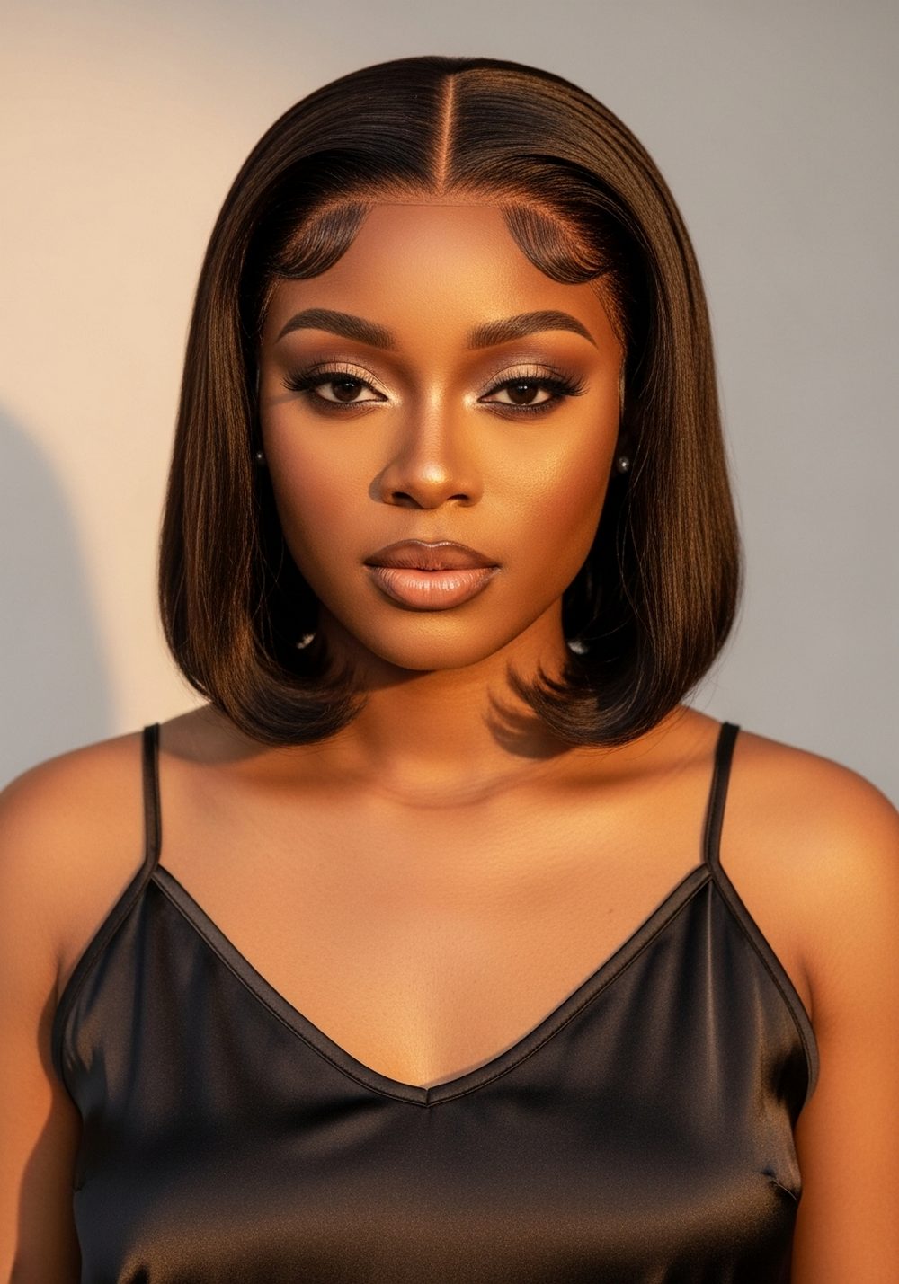 Middle-Part Closure Bob Wig