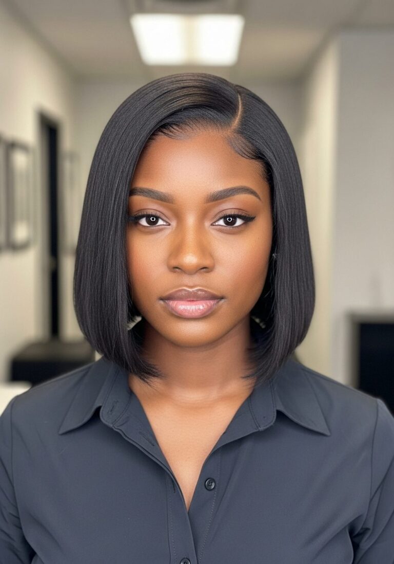 Short Blunt Bob with Micro Part