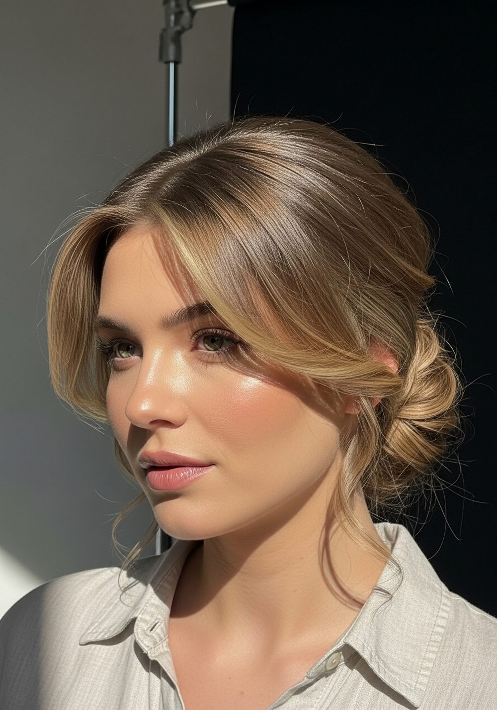 Sleek Low Bun With Soft Face-Framing Pieces