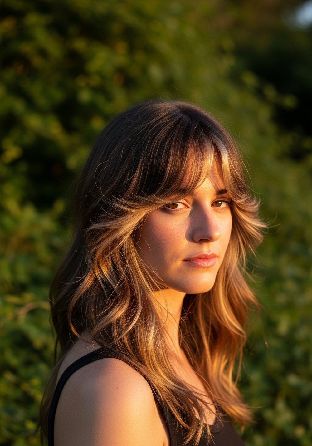 Wispy Feathered Face Layers with Loose Waves